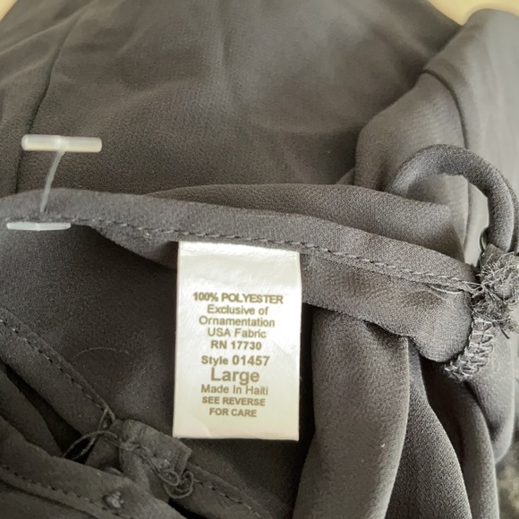 Vintage Women’s black embroidered slip dress pearl buttons - Picture 8 of 10